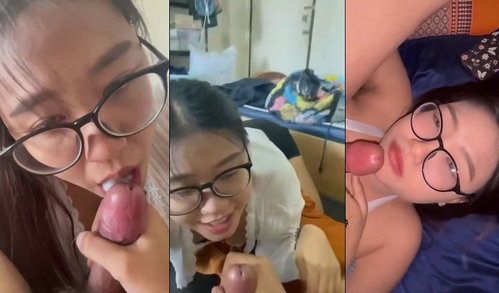 Em sinh viên kính cận bú cu là em không để rớt một giọt tinh nào nuốt ngon lành